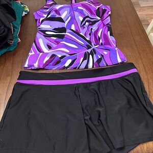 ZeroXposur Purple and Black Swim 𝓢𝓮𝓽